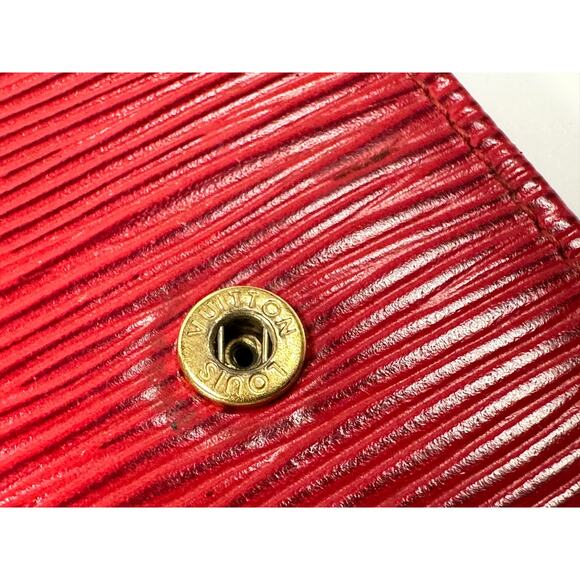 Authentic Louis Vuitton Red EPI Leather Compact Wallet Unisex Men's Women's - Picture 3 of 16